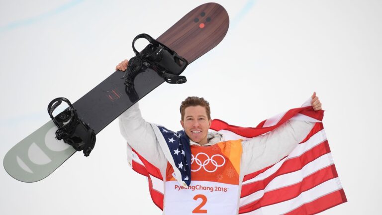 Shaun White Snowboarder with US flag